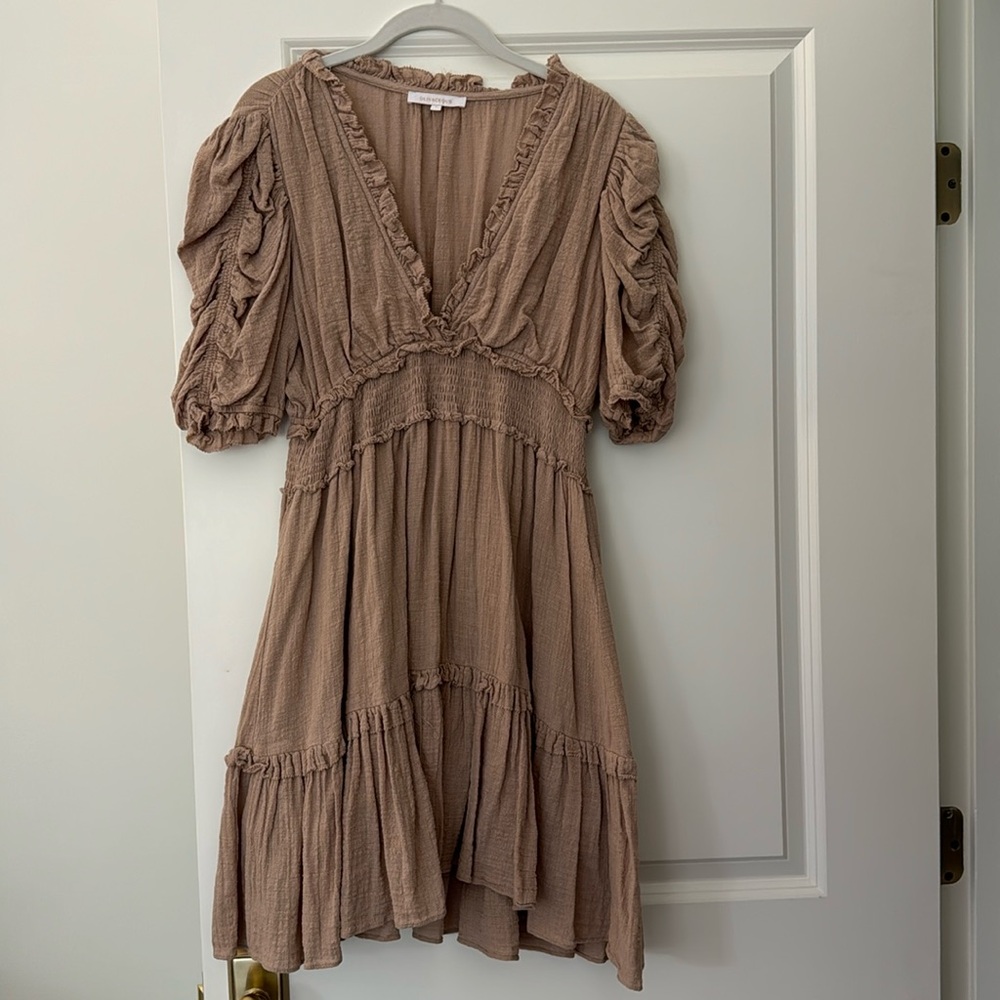 Tan Olivaceous Mini Dress